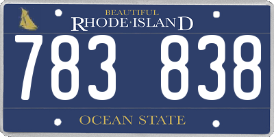 RI license plate 783838