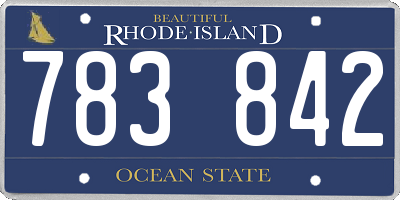RI license plate 783842