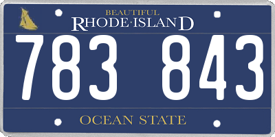 RI license plate 783843