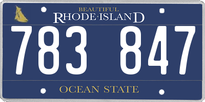 RI license plate 783847