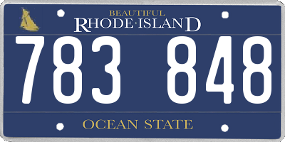 RI license plate 783848