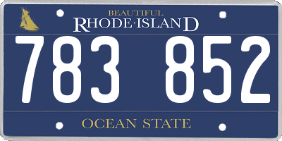 RI license plate 783852