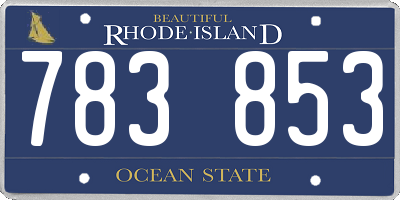 RI license plate 783853