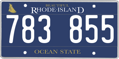 RI license plate 783855