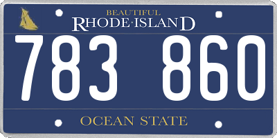 RI license plate 783860