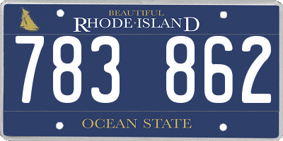 RI license plate 783862