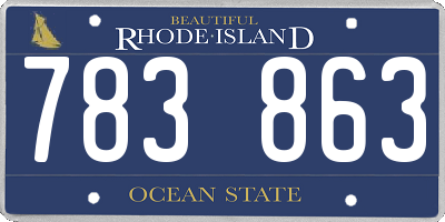 RI license plate 783863