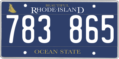RI license plate 783865