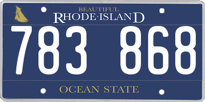 RI license plate 783868