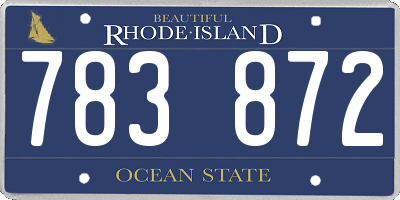RI license plate 783872