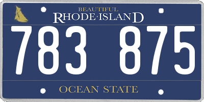 RI license plate 783875