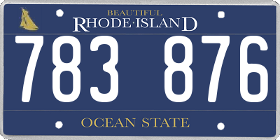 RI license plate 783876