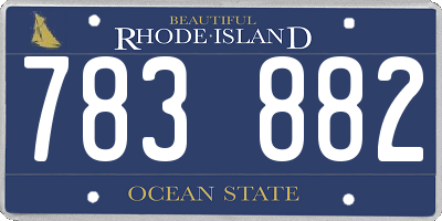 RI license plate 783882