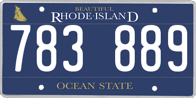 RI license plate 783889