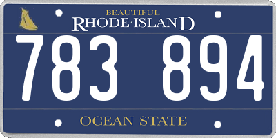 RI license plate 783894