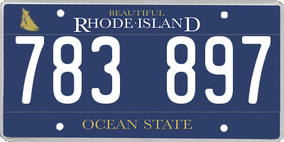 RI license plate 783897