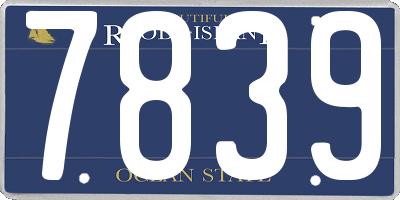 RI license plate 7839