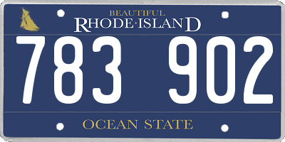 RI license plate 783902