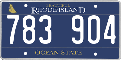 RI license plate 783904