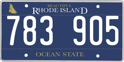 RI license plate 783905