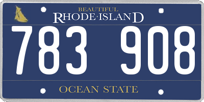 RI license plate 783908