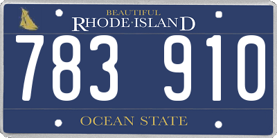 RI license plate 783910