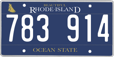 RI license plate 783914