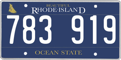 RI license plate 783919