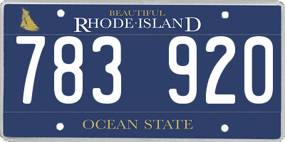 RI license plate 783920