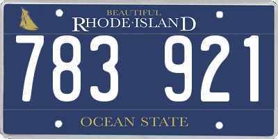 RI license plate 783921