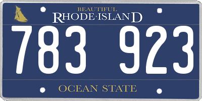 RI license plate 783923