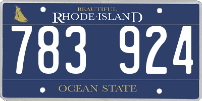 RI license plate 783924