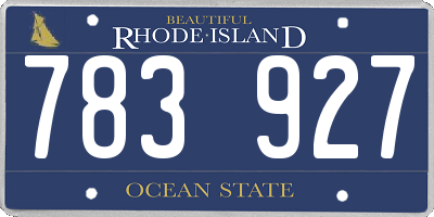 RI license plate 783927