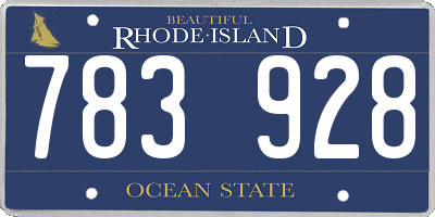 RI license plate 783928