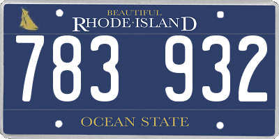 RI license plate 783932