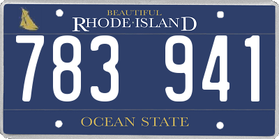 RI license plate 783941