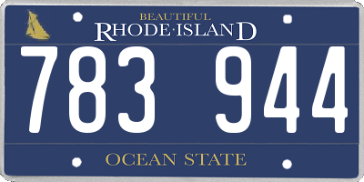 RI license plate 783944