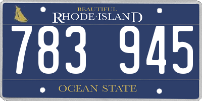 RI license plate 783945