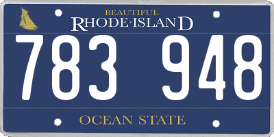 RI license plate 783948