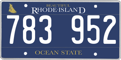 RI license plate 783952
