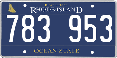 RI license plate 783953