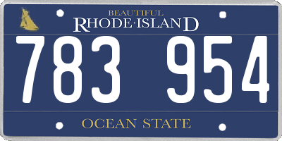 RI license plate 783954