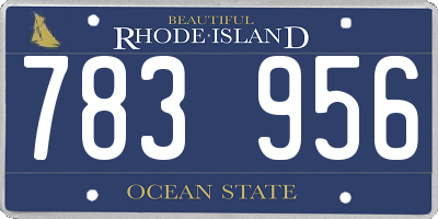 RI license plate 783956