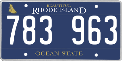 RI license plate 783963