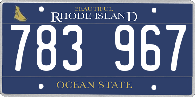 RI license plate 783967