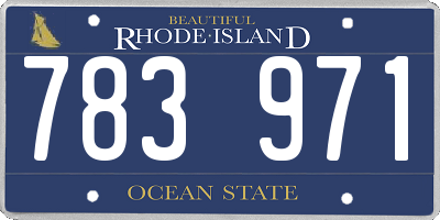RI license plate 783971