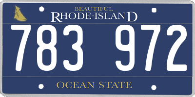 RI license plate 783972