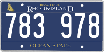 RI license plate 783978