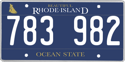 RI license plate 783982