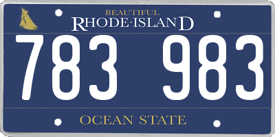 RI license plate 783983
